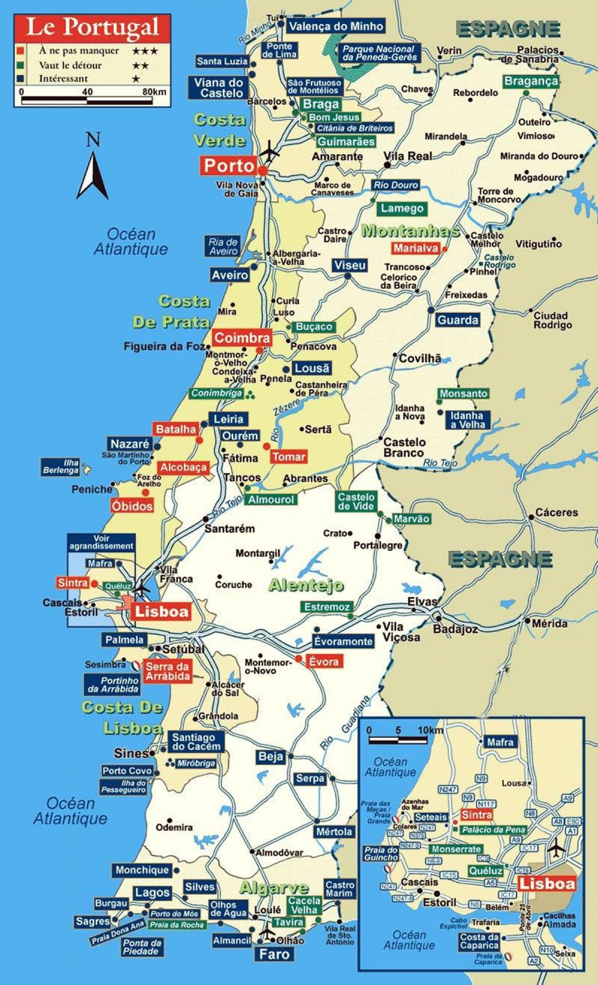 葡萄牙旅行的地图