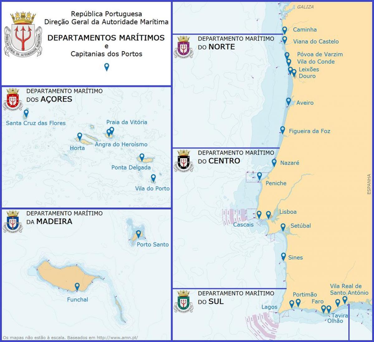 港口在葡萄牙在地图上