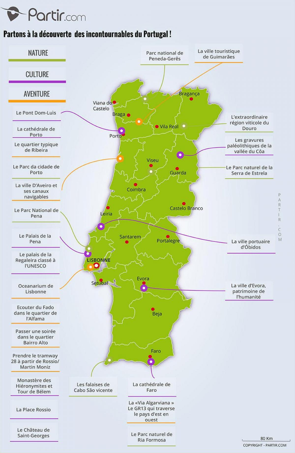 葡萄牙的博物馆的地图