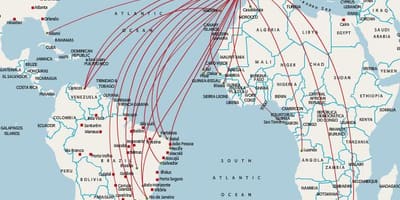 葡萄牙目的地的地图