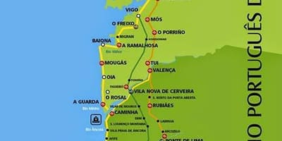 葡萄牙camino沿海路线图